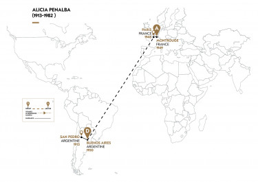 Cartographie du parcours migratoire de A. Penalba